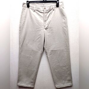 LL Bean Natural Fit Flannel Lined Chino Pants Men’s 34 X 32 Beige